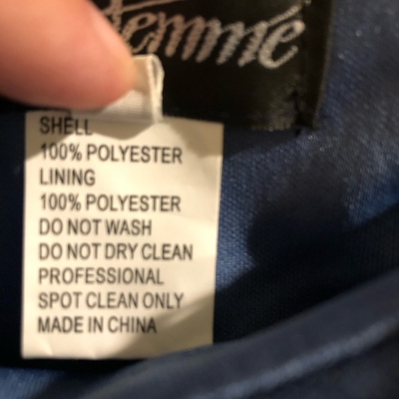 La Femme- Slate blue beaded lace cocktail dress - Picture 4 of 4